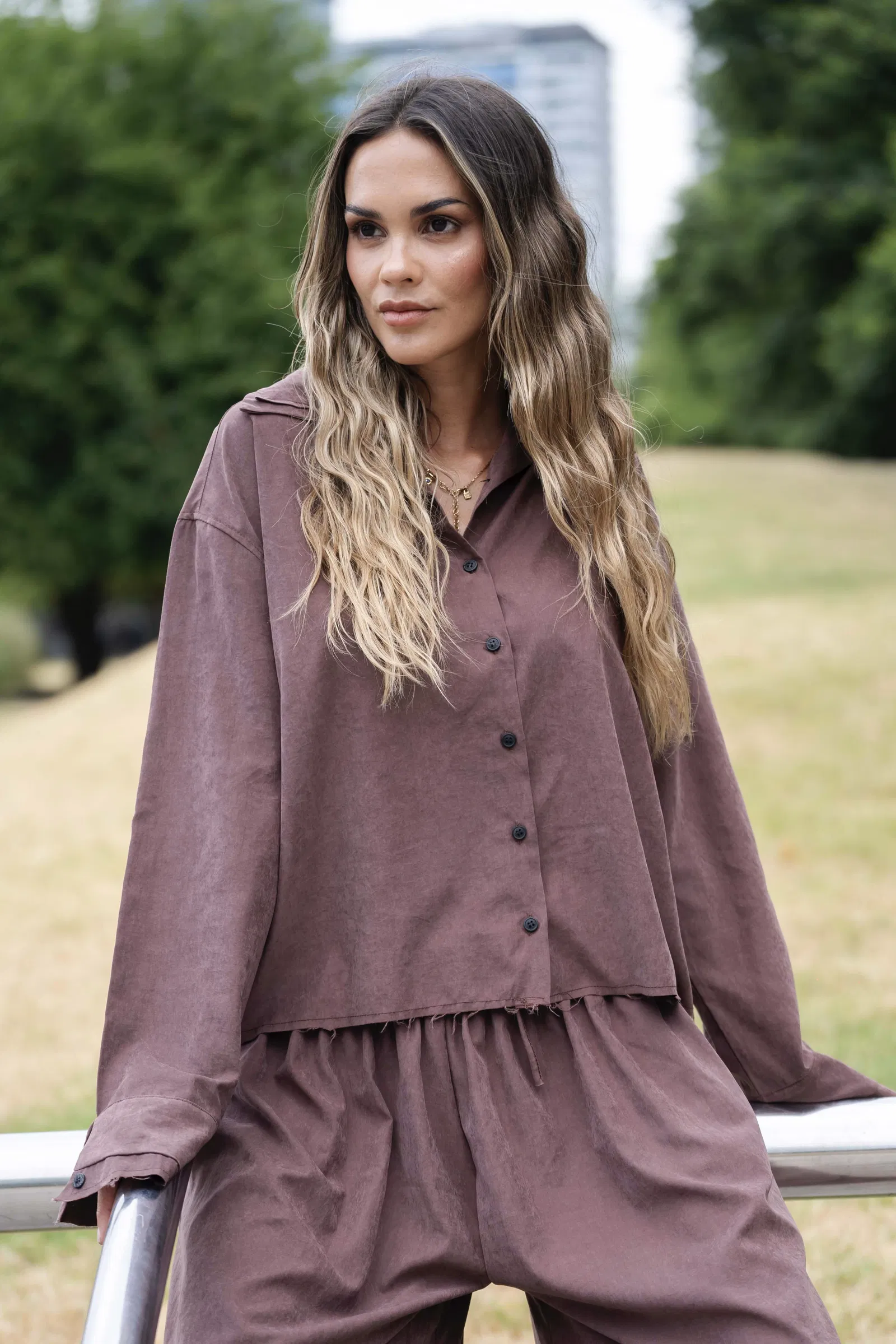 Camisa Fronteras chocolate talle unico