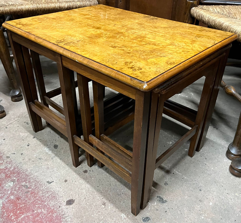 Thumbnail: Good Quality Vintage Walnut & Veneer Nest Of 5 Tables / Nested Tables