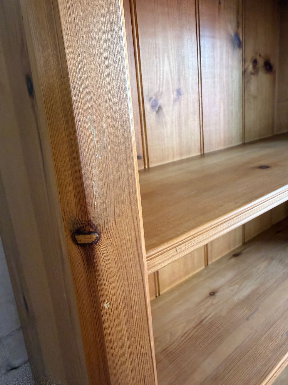 Thumbnail: Tall Solid Waxed Pine Freestanding Bookcase