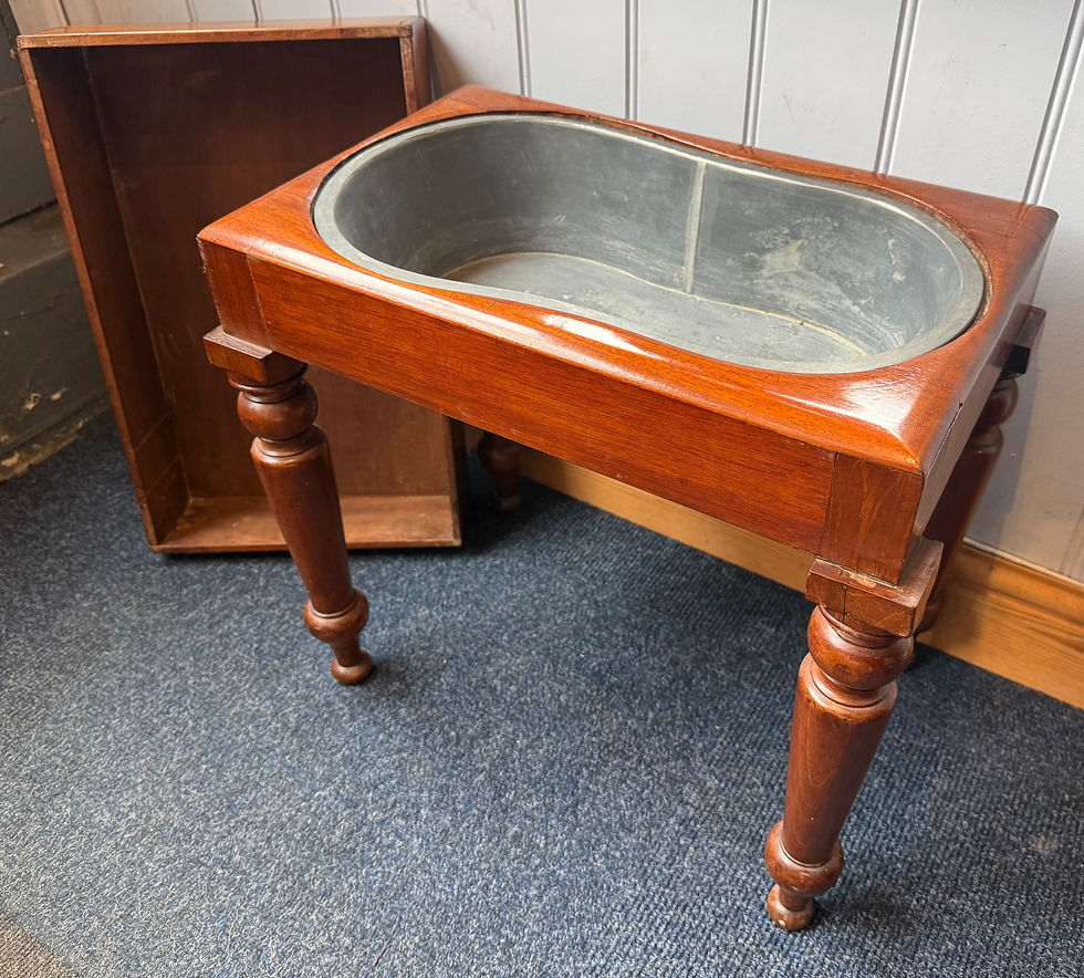 Thumbnail: Victorian Mahogany Bidet With Liner / Perfect Planter Plant Stand