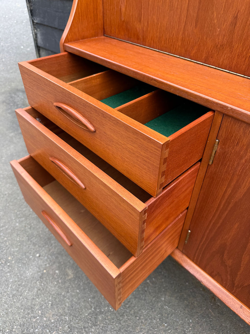 Thumbnail: Mid Century Teak Highboard Sideboard Cabinet
