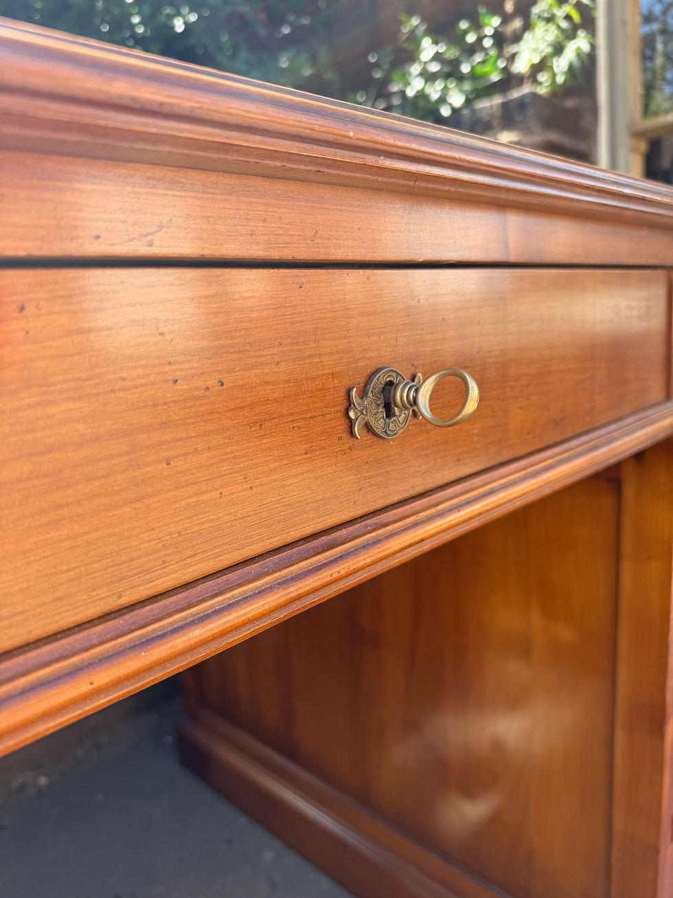 Thumbnail: Large French Hardwood Twin Pedestal Desk
