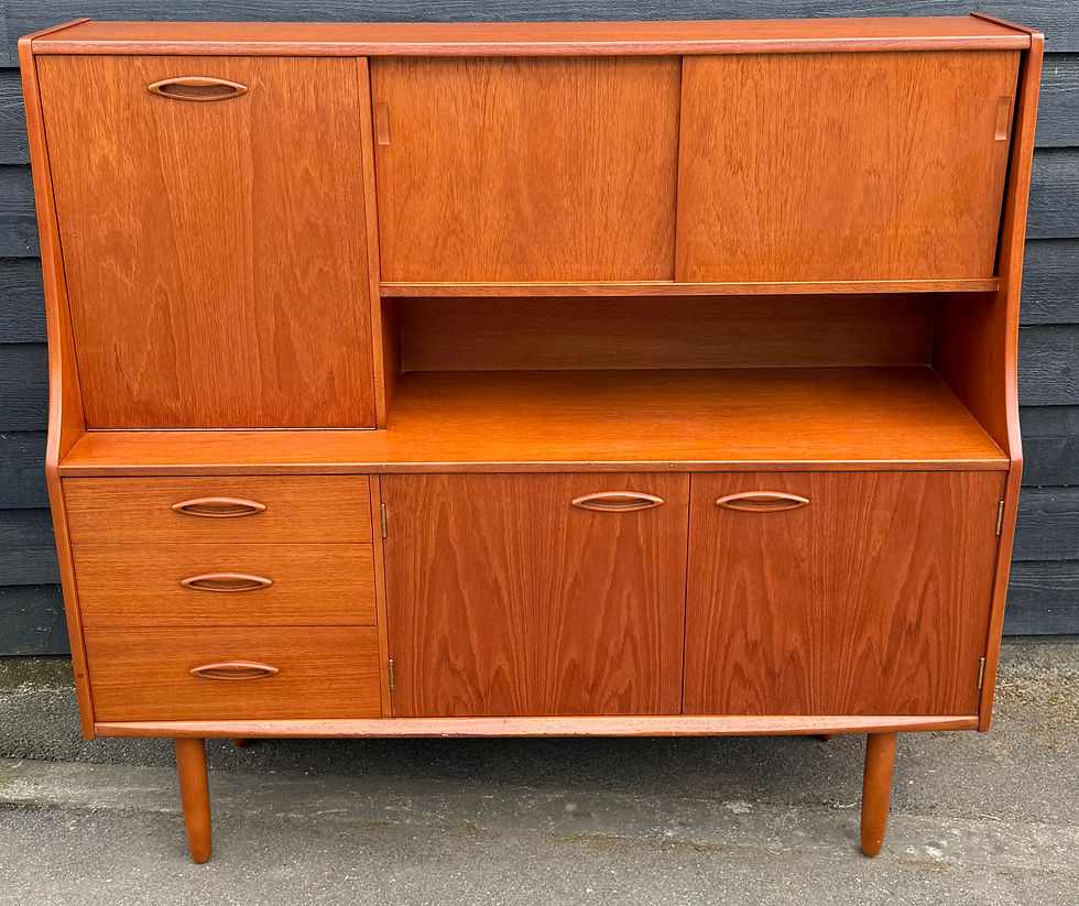 Thumbnail: Mid Century Teak Highboard Sideboard Cabinet