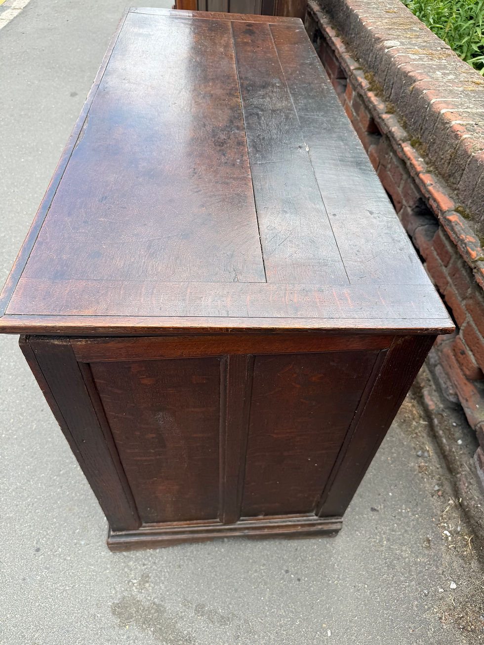 Thumbnail: Antique Oak Coffer Mule Chest
