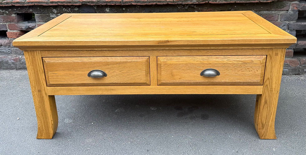 Thumbnail: Four Drawer Contemporary Light Oak Coffee Table