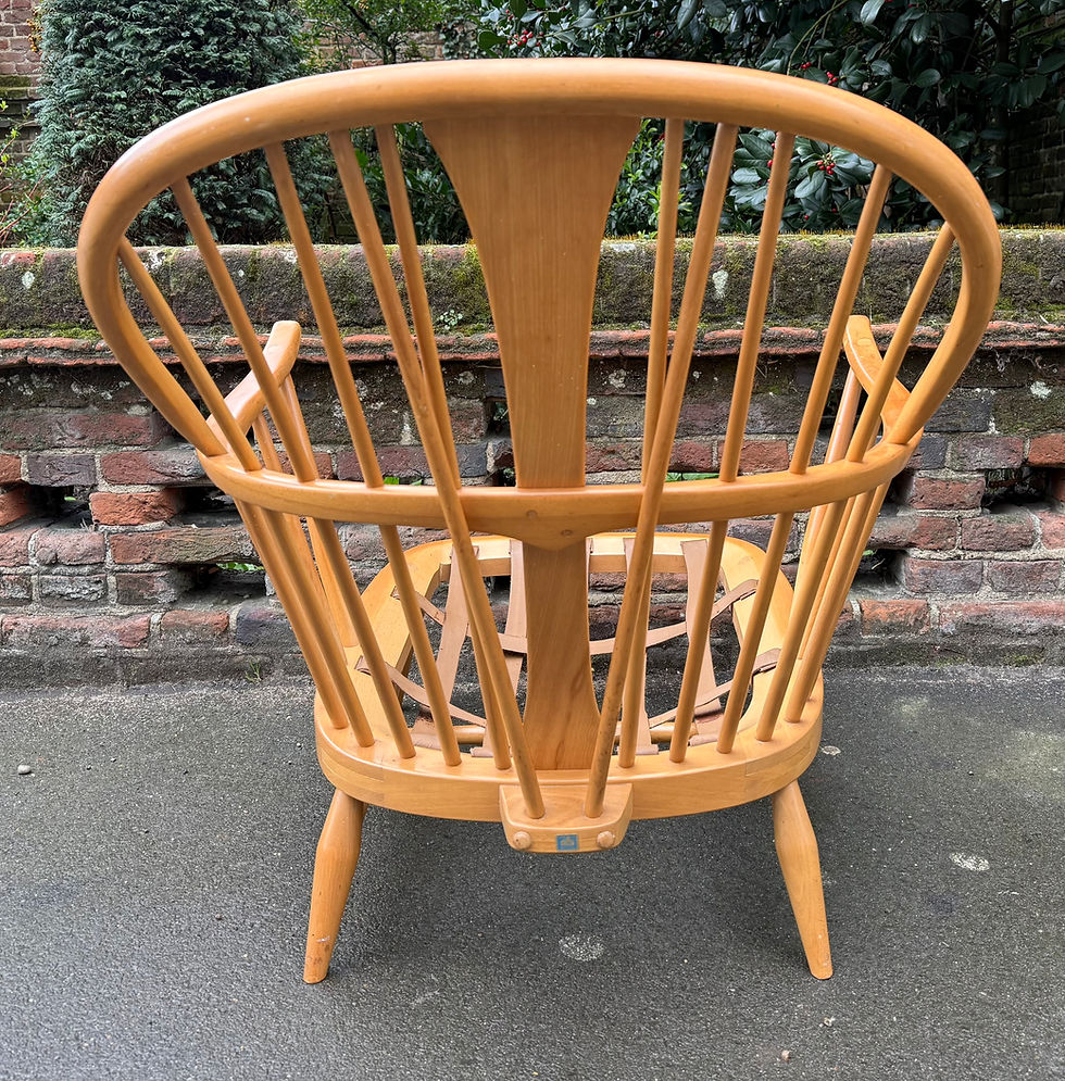 Thumbnail: Original Vintage Ercol Double Bow Back Chairmakers Easy Chair 501 / Armchair