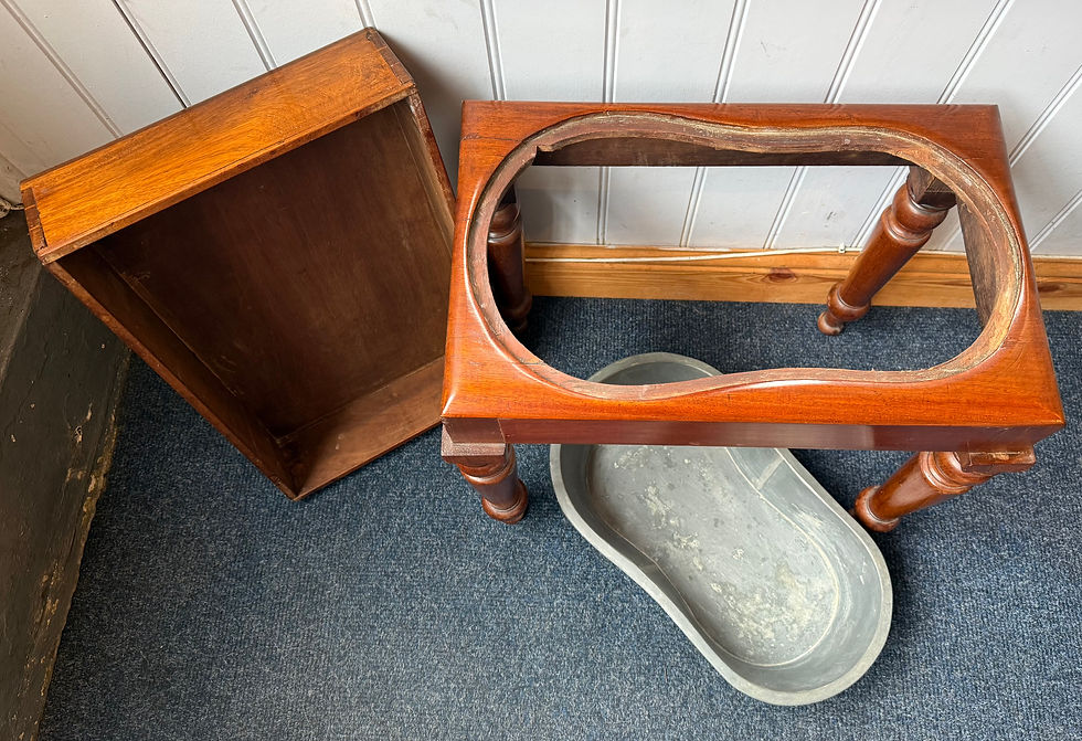 Thumbnail: Victorian Mahogany Bidet With Liner / Perfect Planter Plant Stand