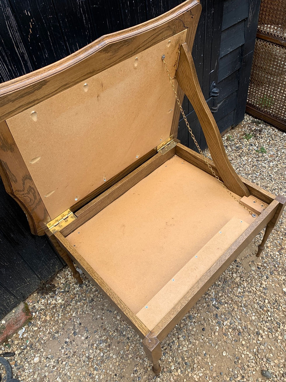 Thumbnail: Handmade Oak Coffee Table With Embroidered Yop