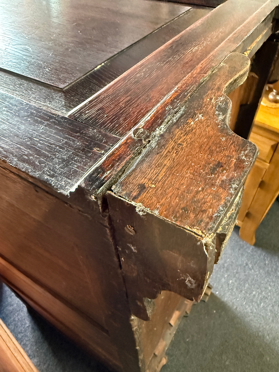 Thumbnail: Antique Carved Oak Mule Chest / Blanket Chest / Coffer