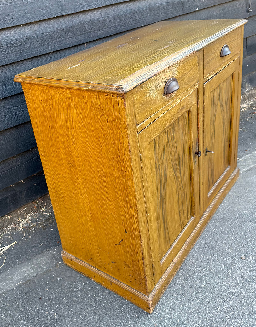 Thumbnail: Rustic Victorian Pine Scumble Painted Grain Finish Sideboard / Dresser Base