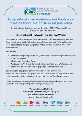 Stellenausschreibung Kindertageseinrichtungen