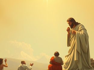 jesus abençoando uma família