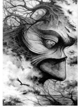 professor de desenho autoral rodrigo pena tattoo art, desenho preto e branco técnica pastel seco, surrealista