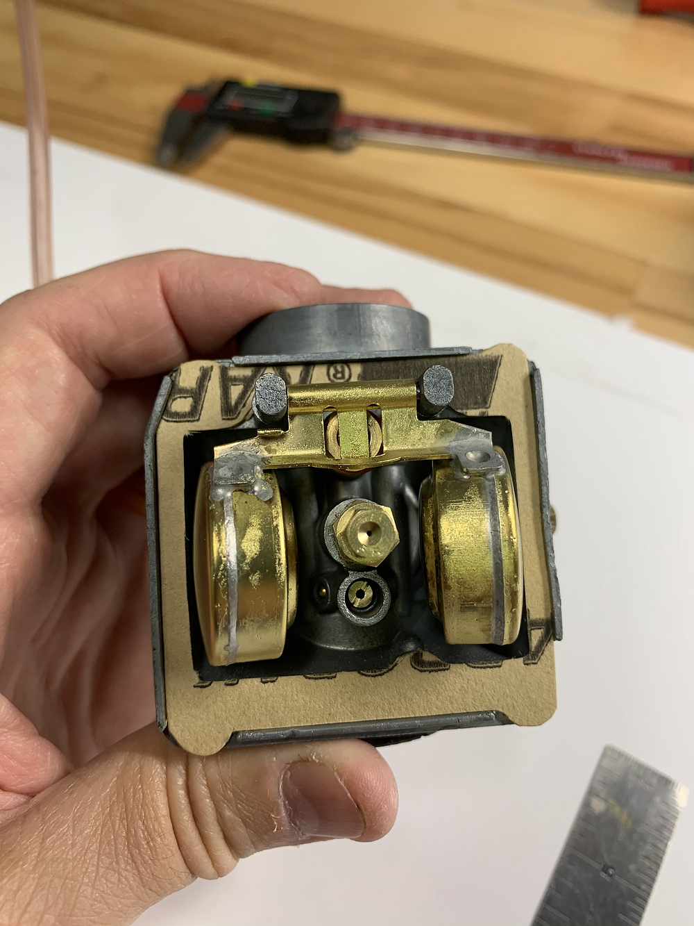 I did a test fit of the new gasket and made minor adjustments before cutting the holes.