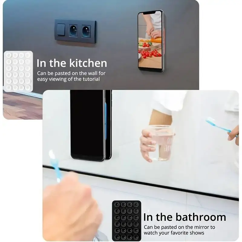 Miniatura: Silicone Suction Phone Holder Mat Multifunctional Suction Cup Wall Stand Square 