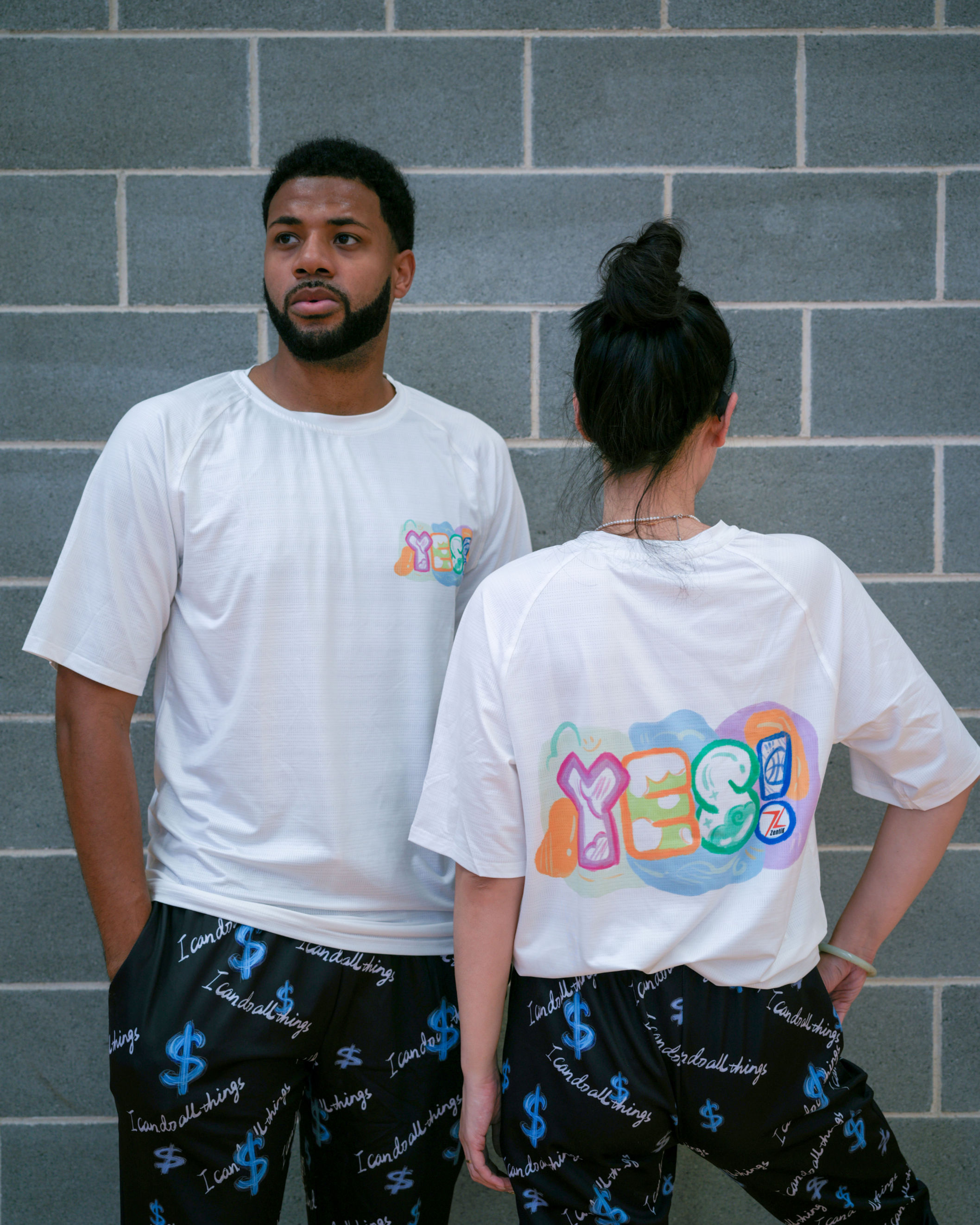 Unisex Breathable Active T-shirt “YES" Off-White