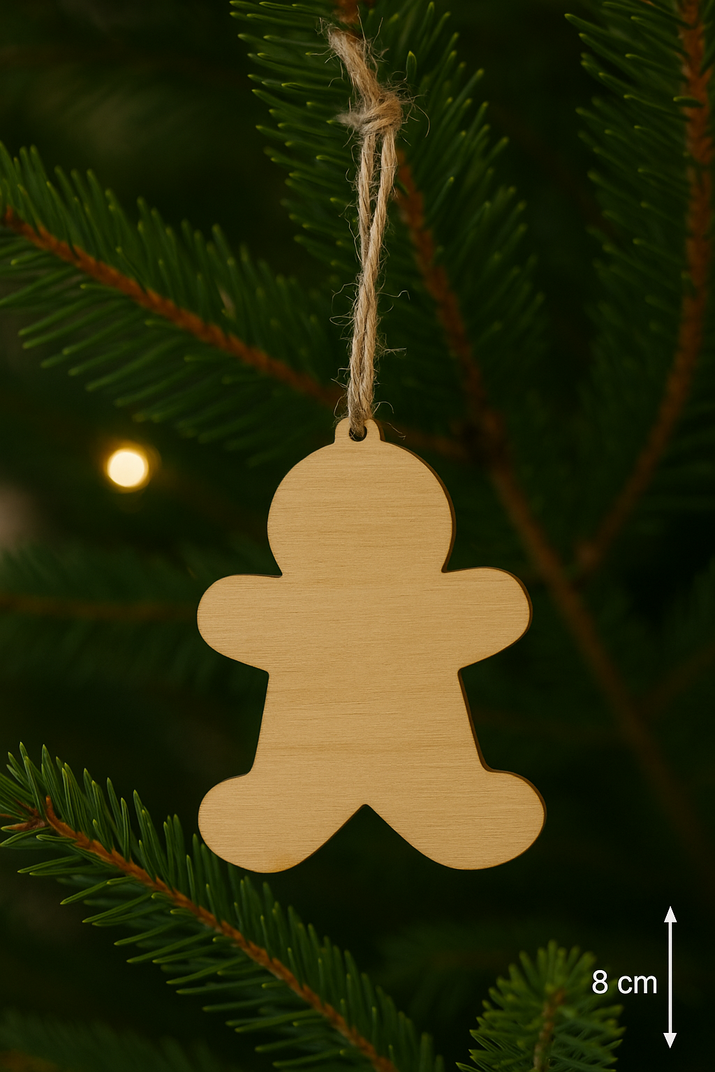 Ciastek Gingerbread – zawieszka ze sklejki 8 cm (opakowanie 10 sztuk)