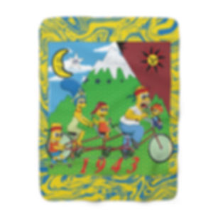 Bicycle Day Sherpa Fleece Blanket