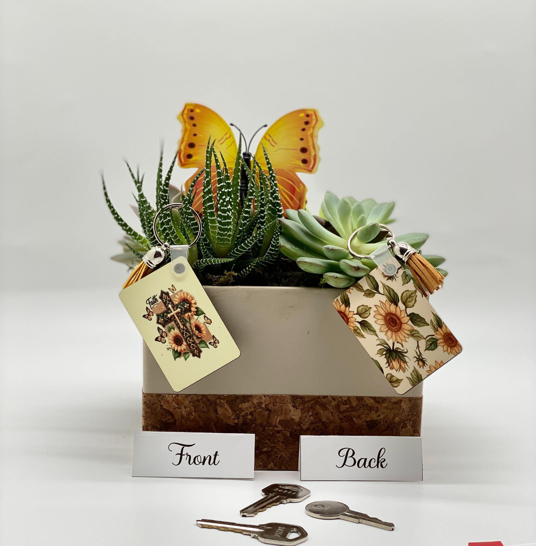 Tasseled Keychain - Sunflower Faith