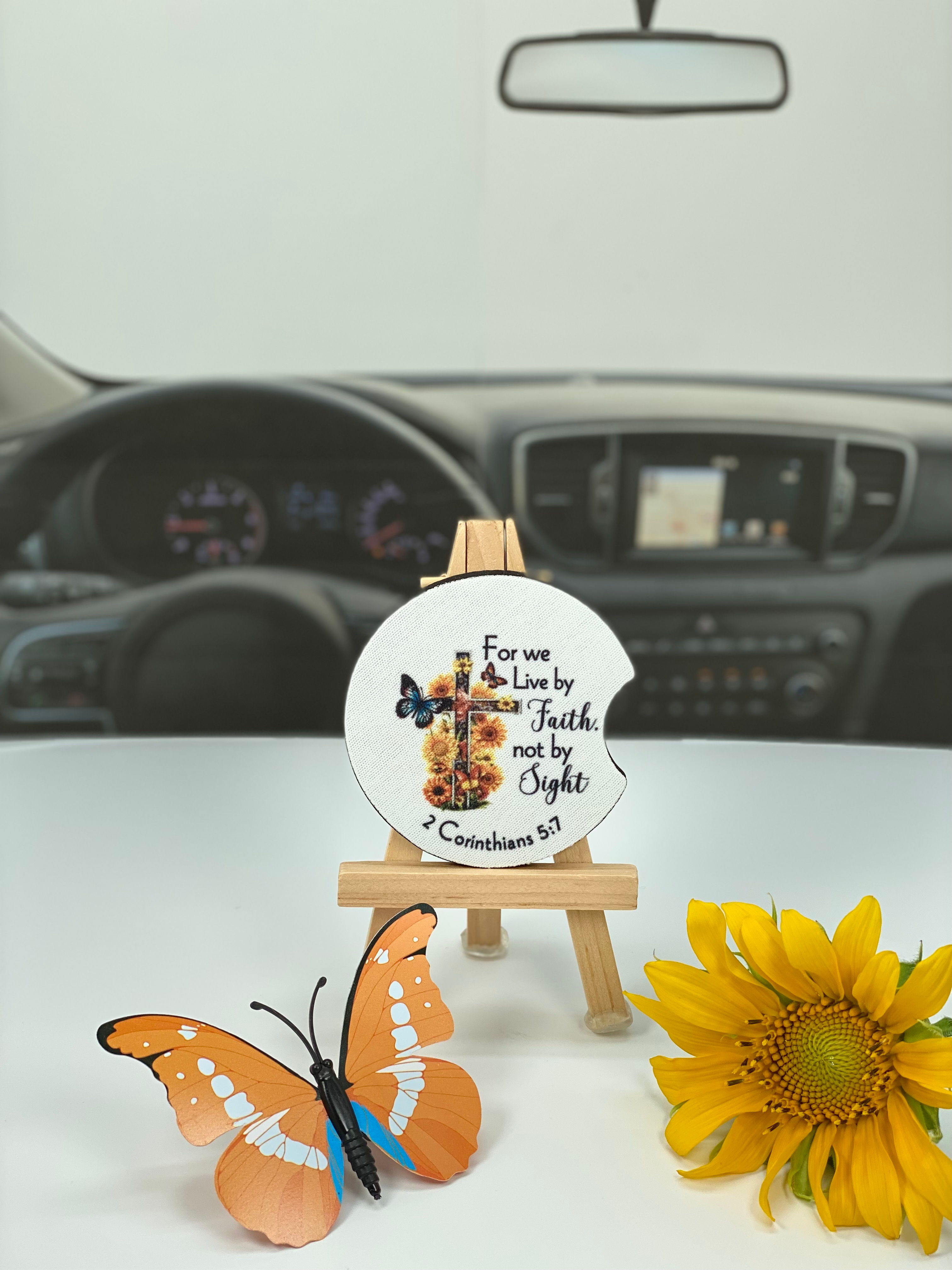Car Coaster, "For We Live by Faith, Not by Sight"