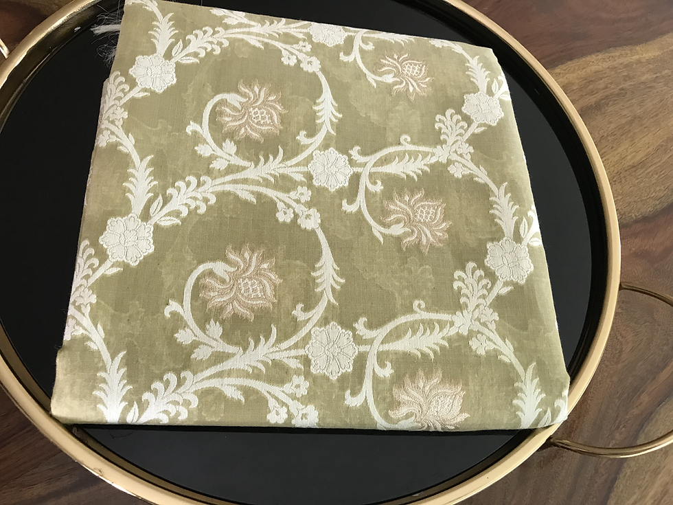 Thumbnail: Olive Green Banarasi Kamal Jaal Cutwork Brocade Handwoven Cotton Silk Dupatta