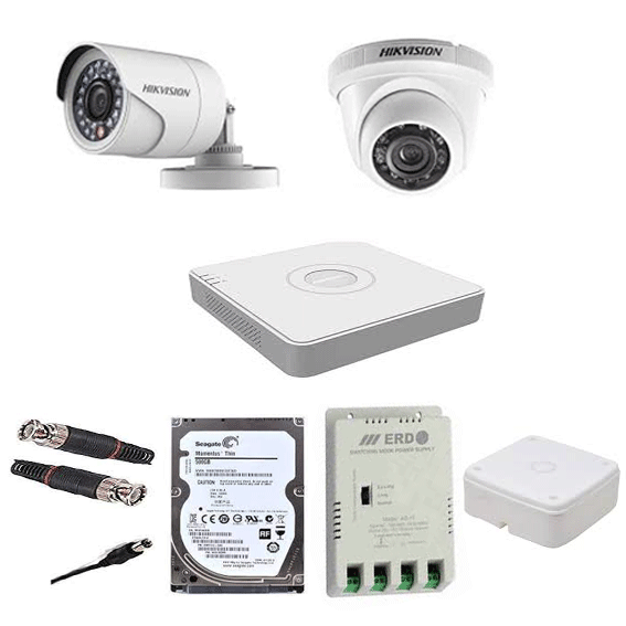 1MP 2 HIKVISION HD BEST QUALITY CAMERA  KIT