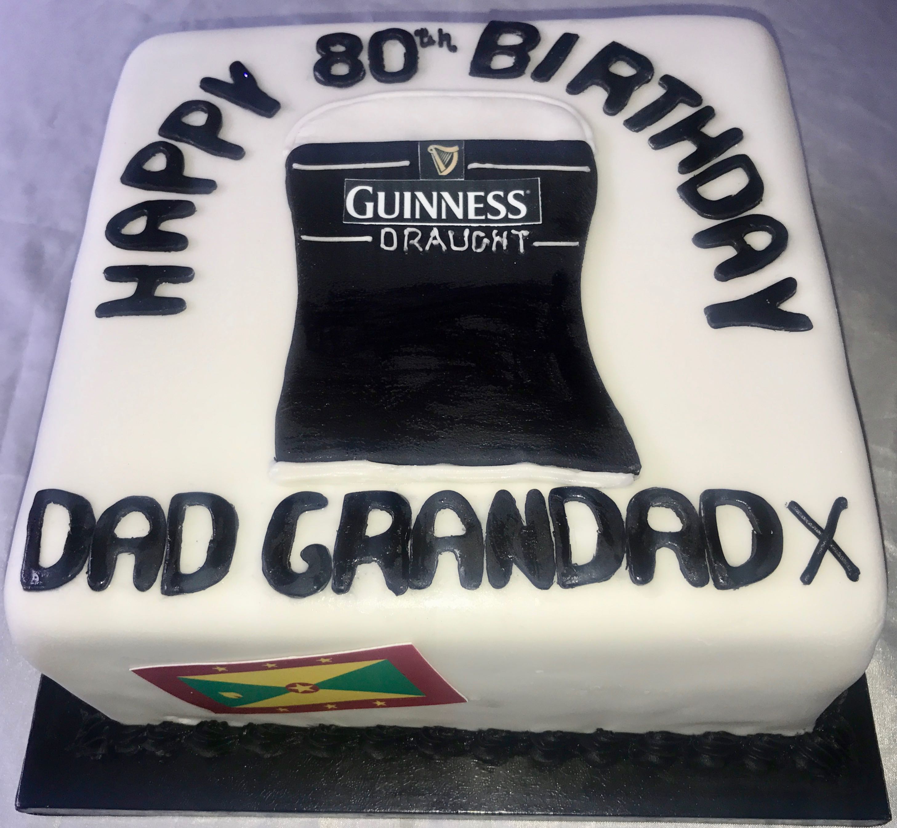 80th Birthday Guinness Birthday Cake