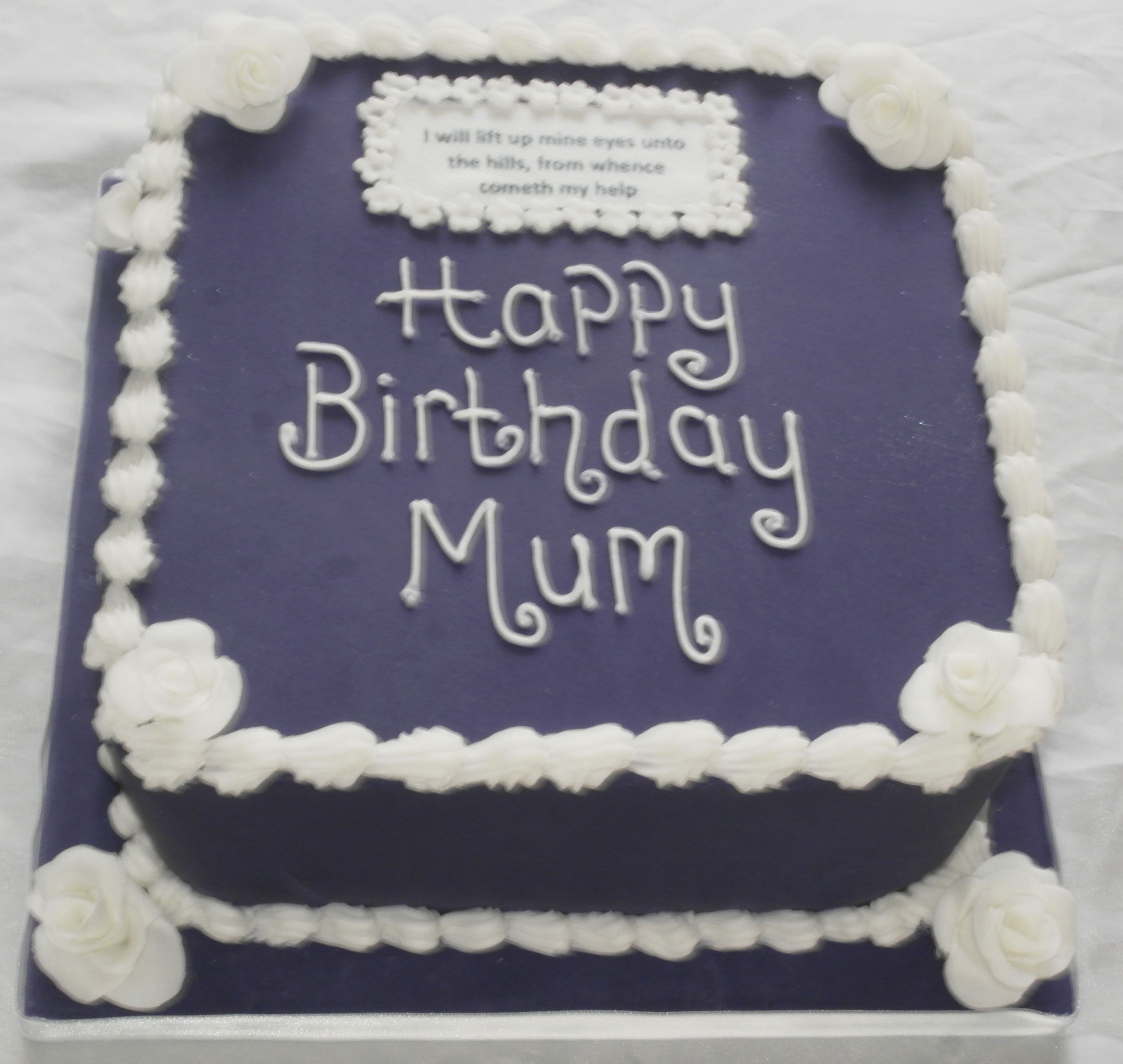 Birthday Cake for Mum with Bible Verse