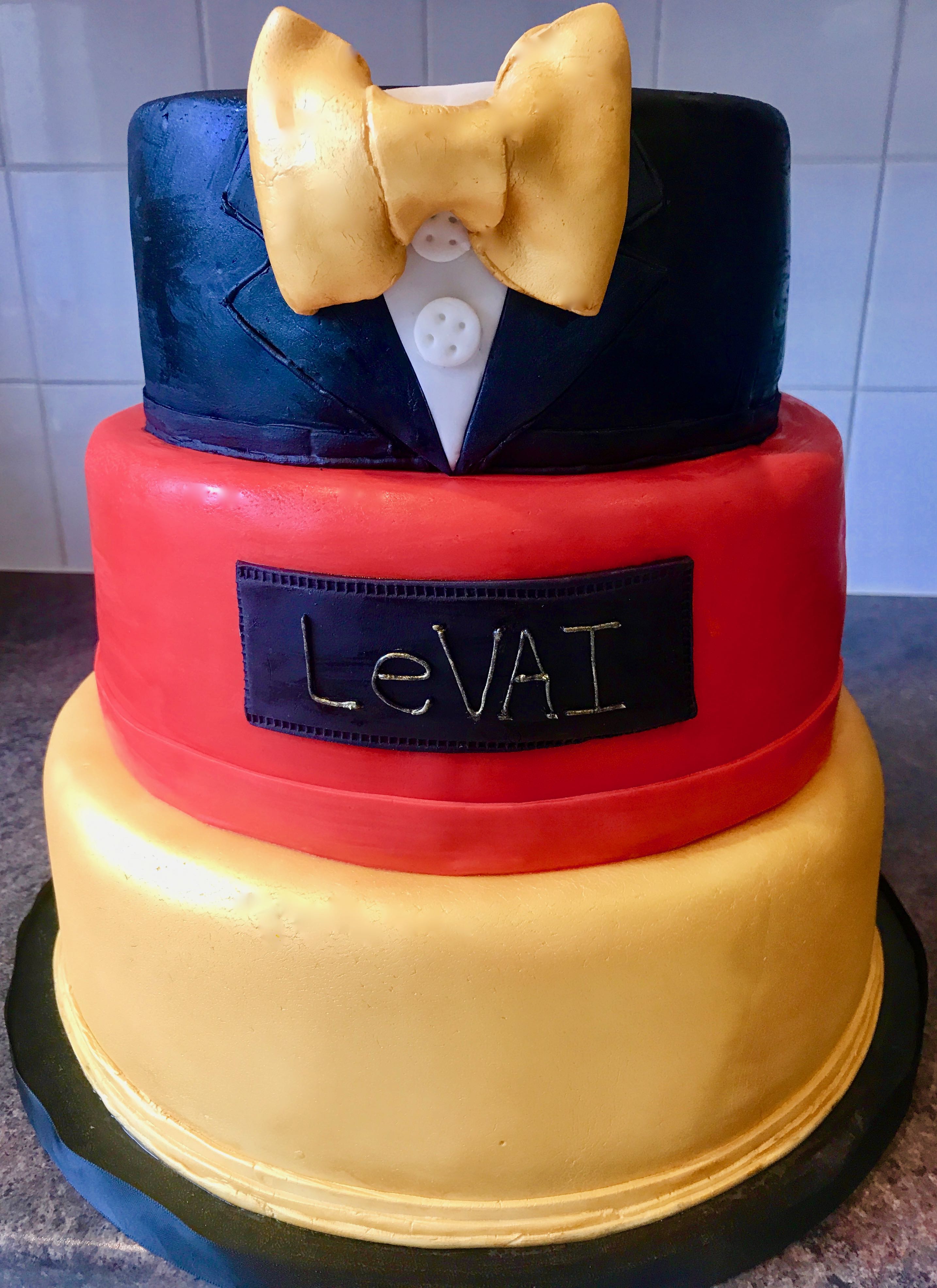 3 Tier Bow Tie Cake