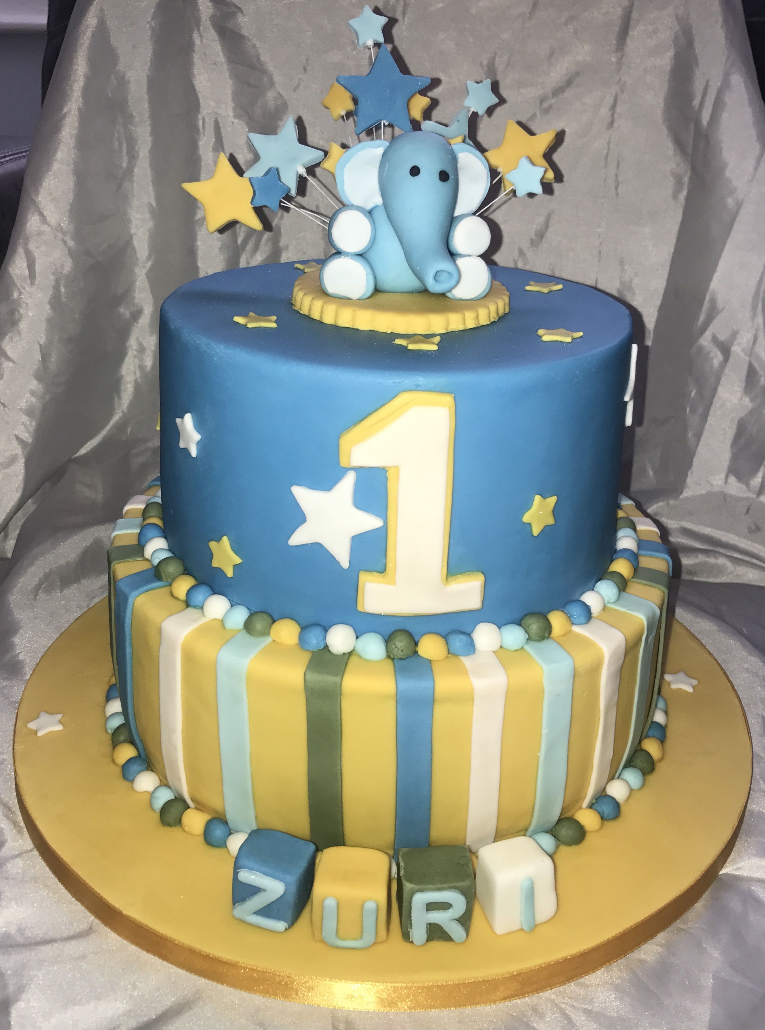 2 Tier 1st Birthday Cake