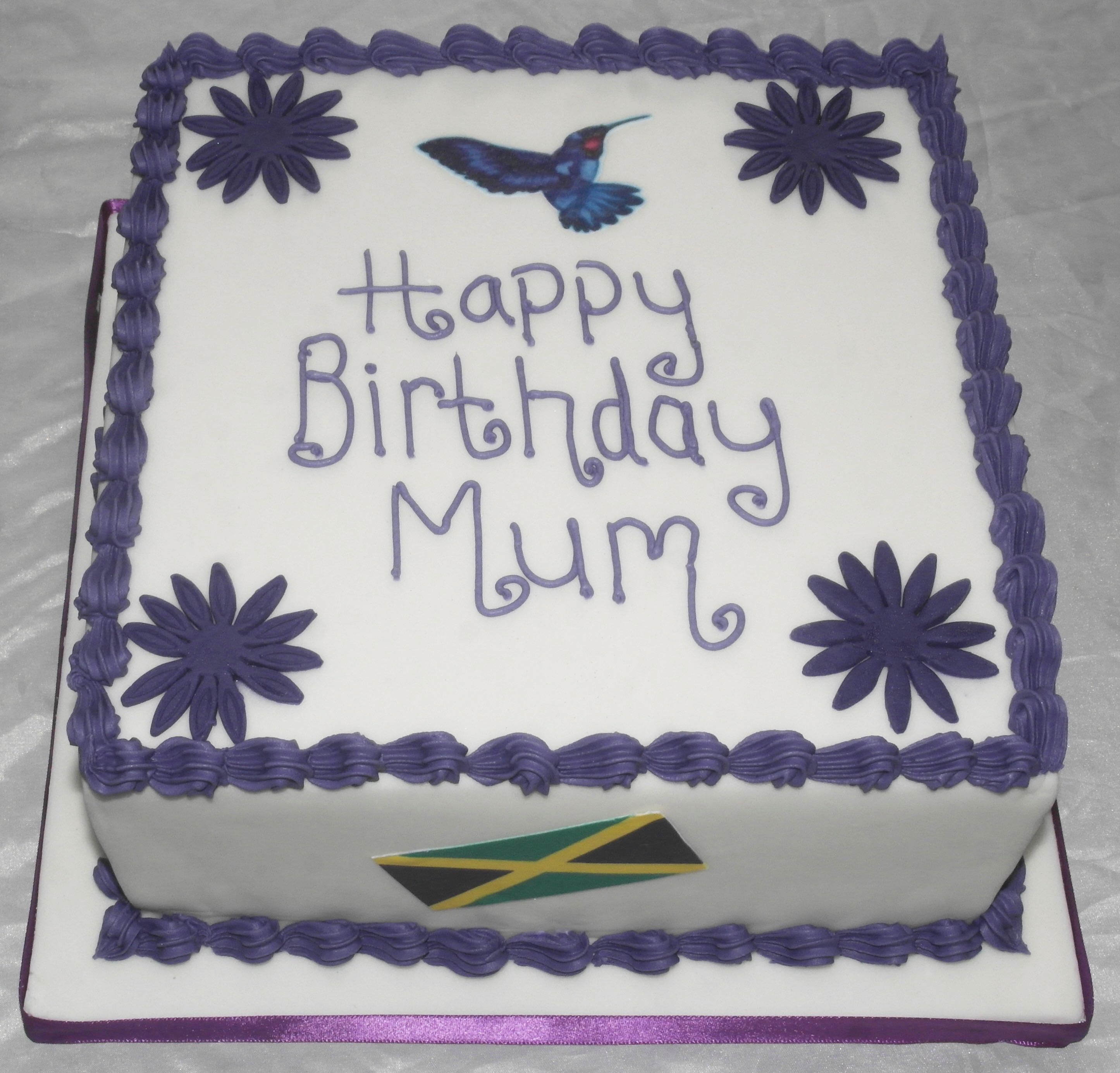 Jamaica Flag and Hummingbird Birthday Cake