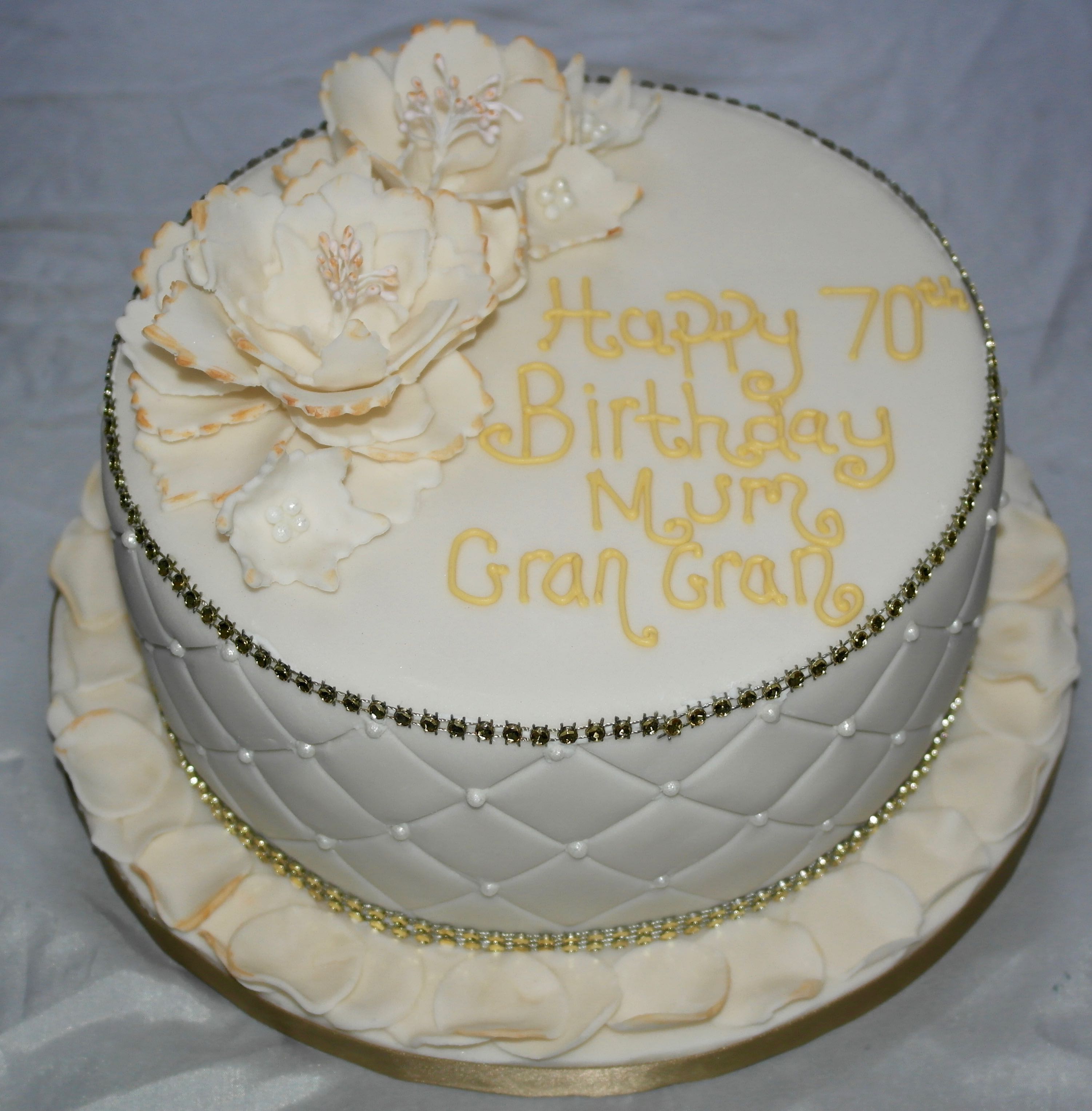 70th Birthday large flowers Cake