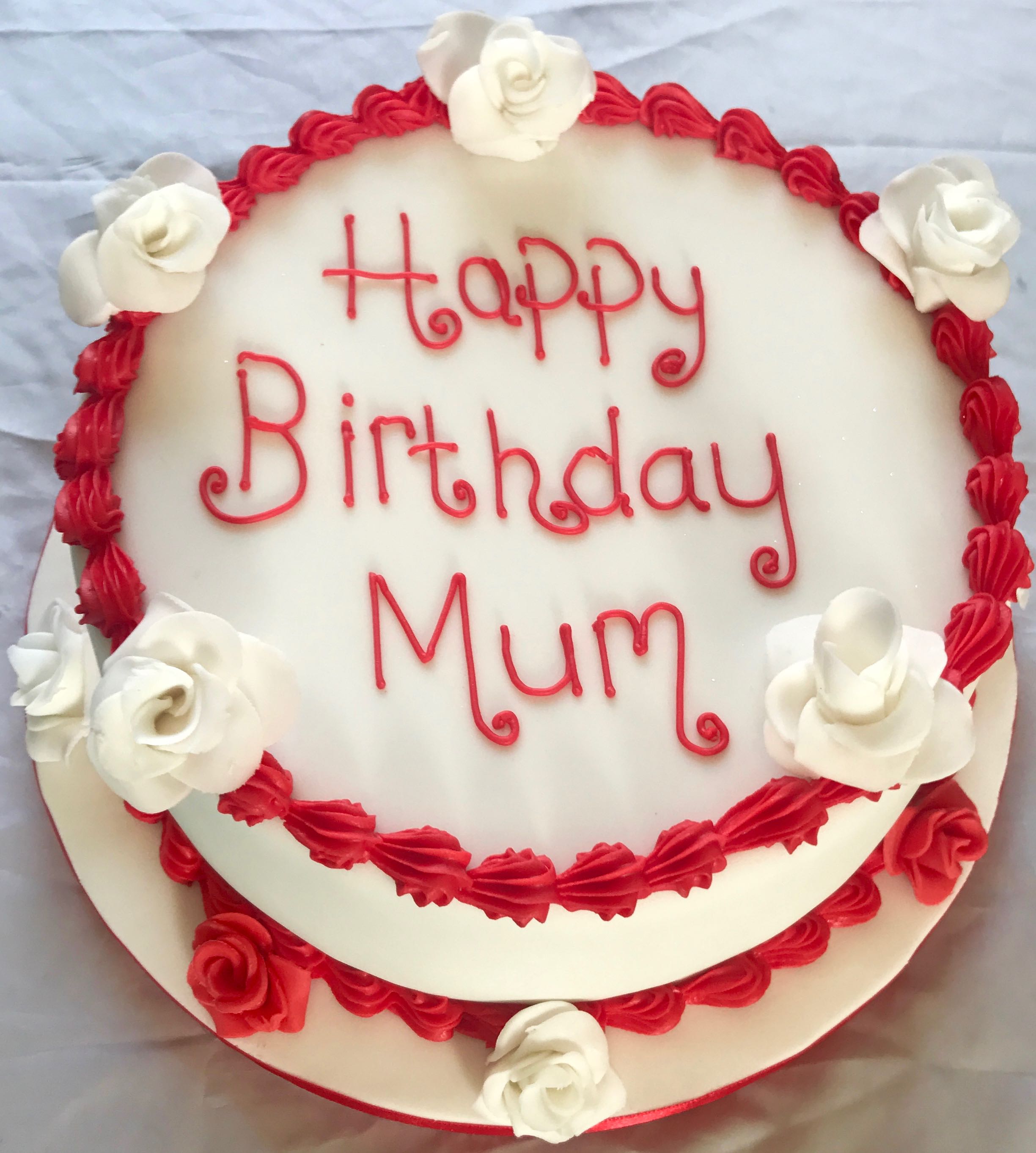 White Flowers Birthday Cake