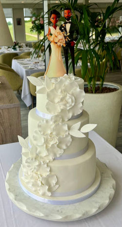3 tier large flower wedding cake