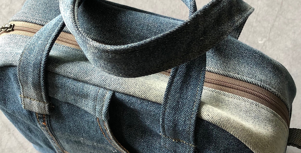 Multi purpose bag made of used jeans