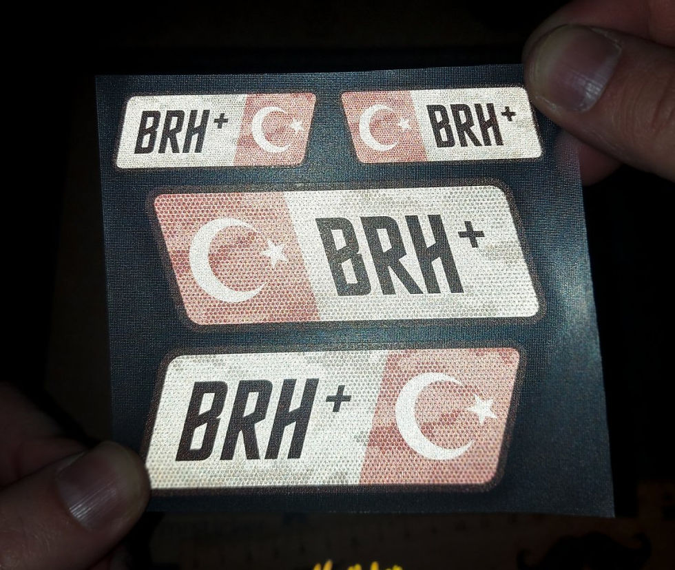 Küçük resim: BT15 Reflektif B Rh Pozitif (+) Kan Grubu Etiket Seti