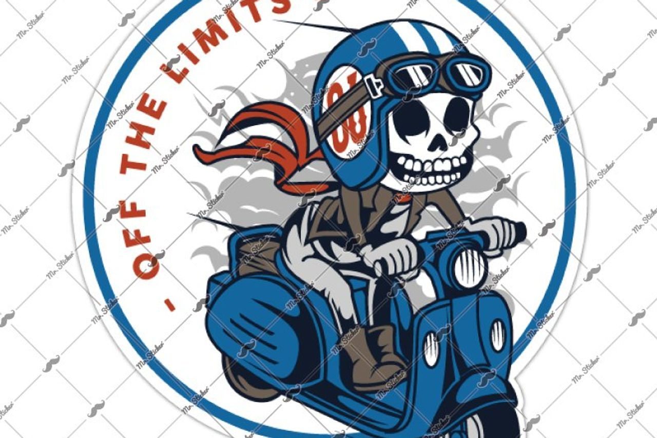 VSP34 Limitlerin Disinda Yazili Kurukafa Etiketi