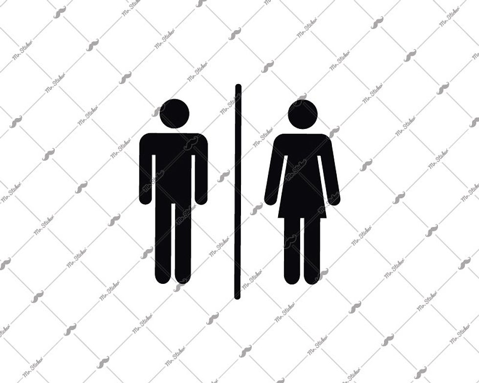 WC2 Unisex Tuvalet Simgesi Etiketi