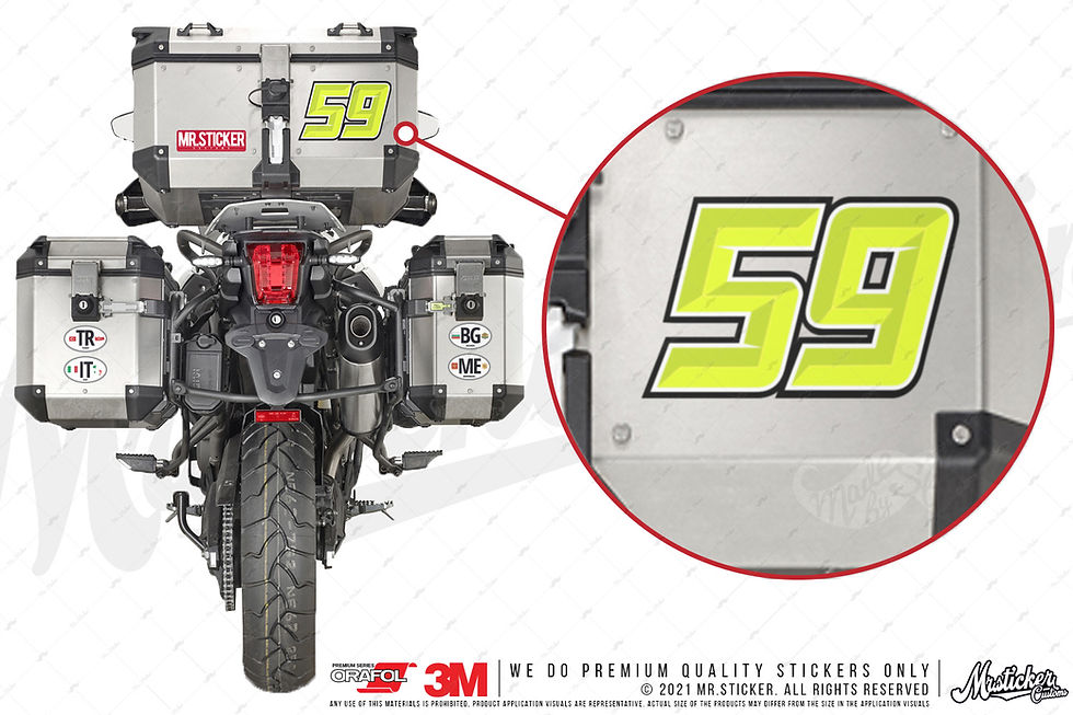 Küçük resim: PRS7 Reflektif Sarı Mavi Renkli Yaris Numarasi Etiketi 2 Adet Orta Boy Set