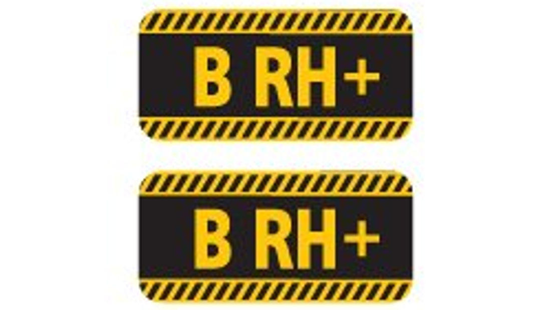 ISG9 Reflektif B Rh Pozitif (+) Kan Grubu Etiket Seti V1