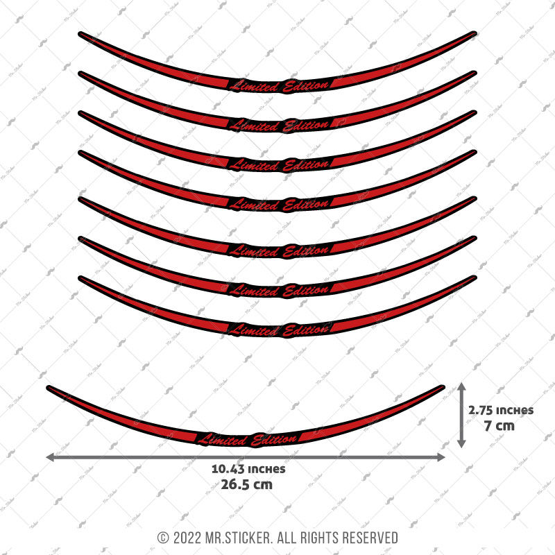 Küçük resim: RFHLMBDL10 Avantaj Set Vespa Uyumlu Reflektif Limited Ed. Jant Etiket Kirmizi