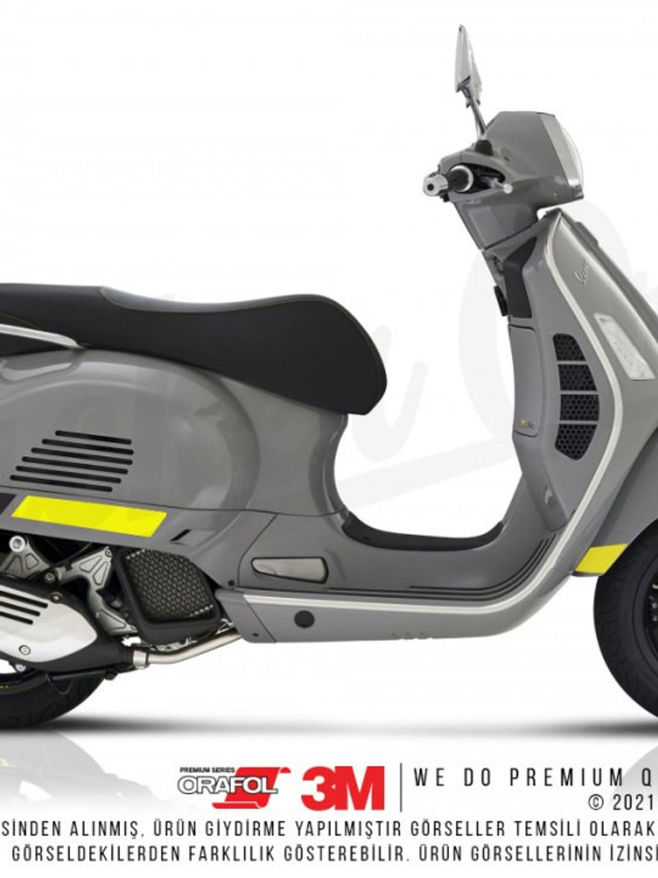 Küçük resim: STS10 Mat Sari Siyah Vespa GTS250 GTS300 Yan Cita Sticker Seti