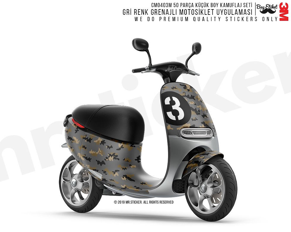 Küçük resim: CMO403M  Kask ve Motosiklet Kaplamaya Uygun 50 Parca Kucuk Boy Kamuflaj Seti