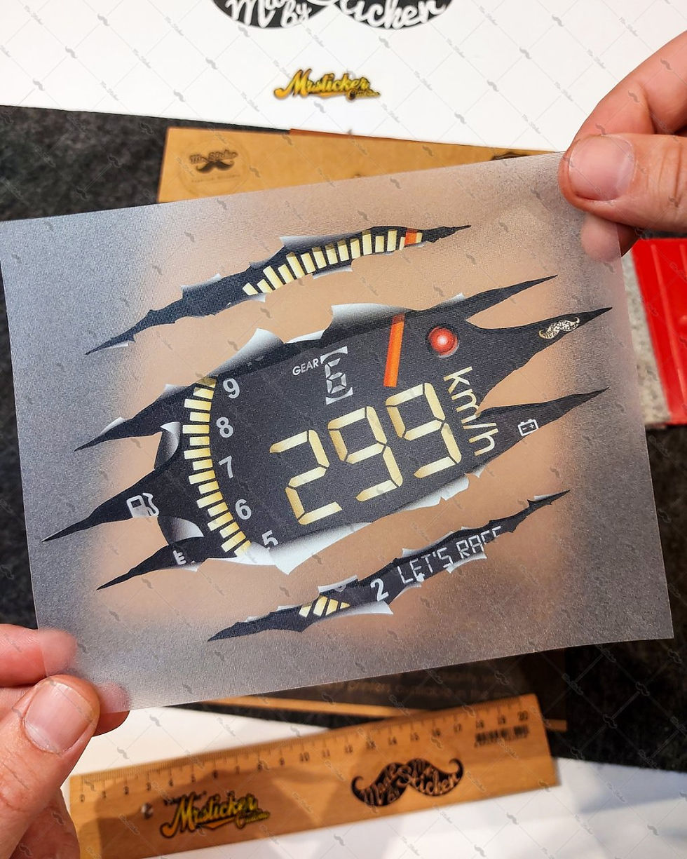 Küçük resim: RFHLM76 Yirtik Metal Desenli 299 Km/h Gosterge Etiketi