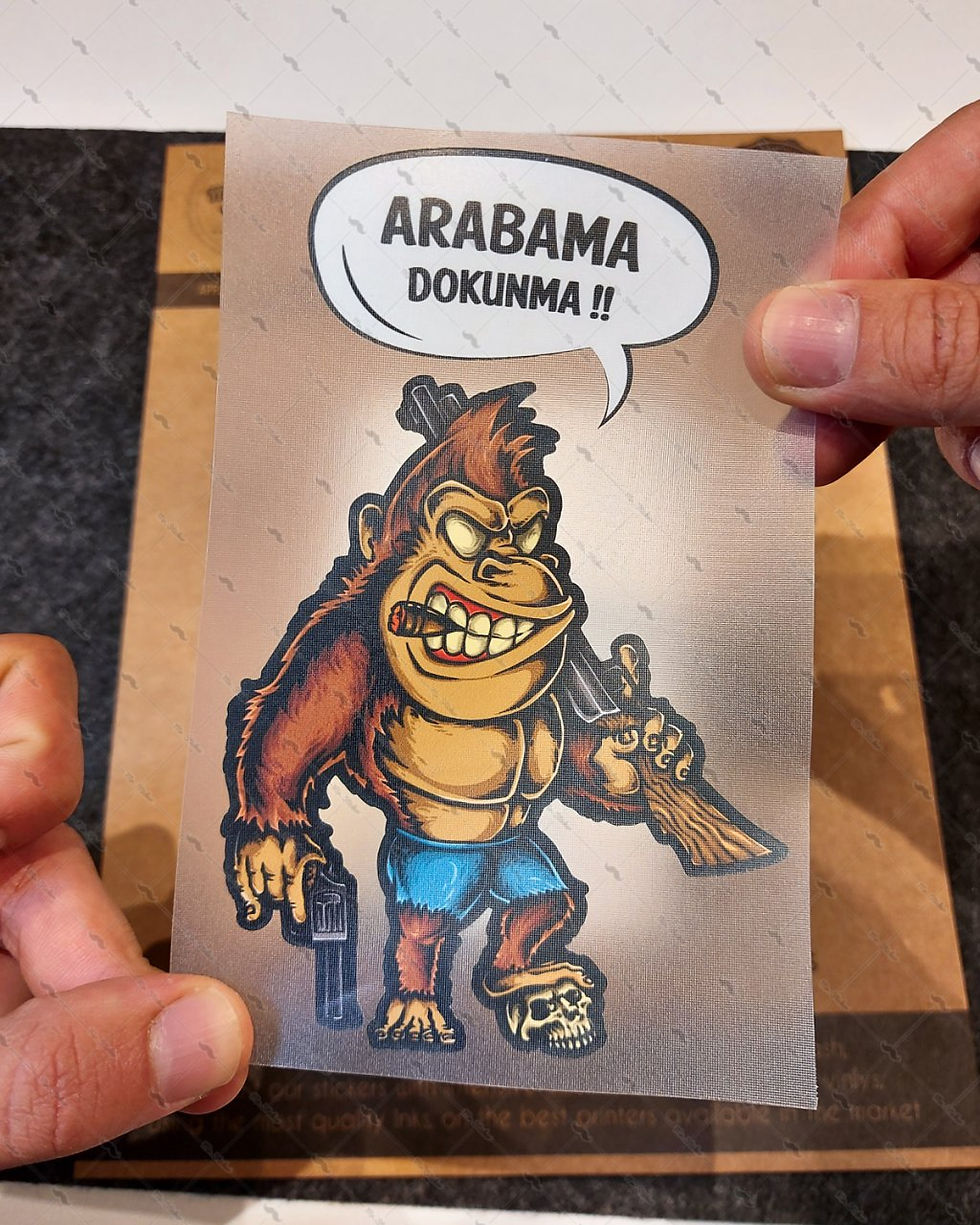 Küçük resim: WRN25 Arabama Dokunma Gangister Goril Etiketi