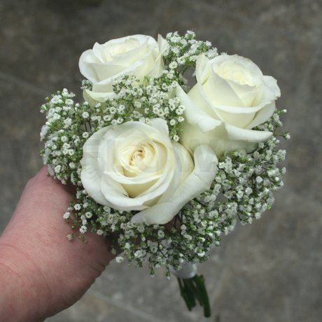 bridesmaid bqt white rose
