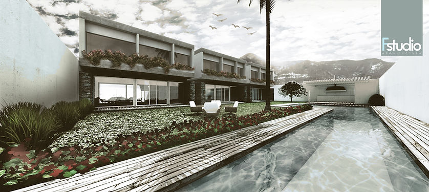 Render fachada posterior