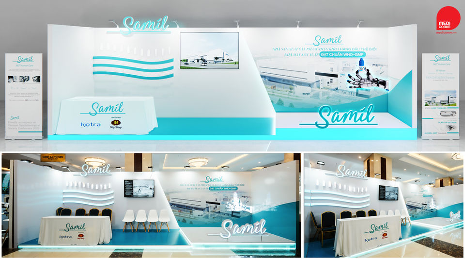 Medicomm thiết kế và thi công gian hàng cho công ty Samil tại hội nghị 