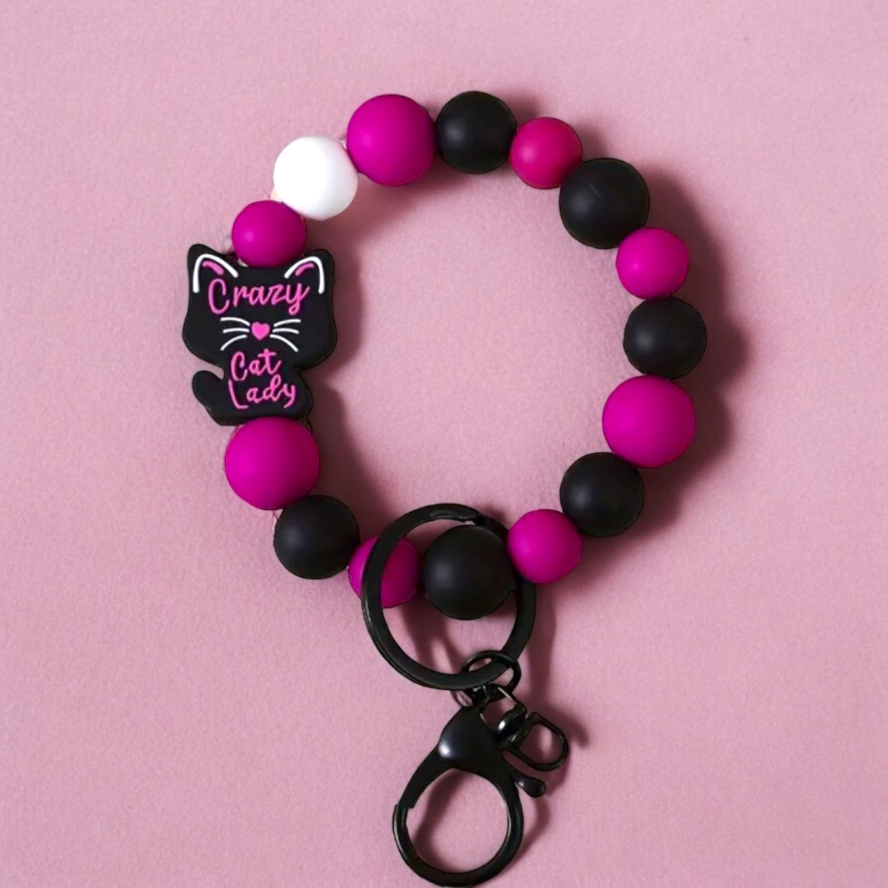 Crazy Cat Lady Wristlet Keychain 