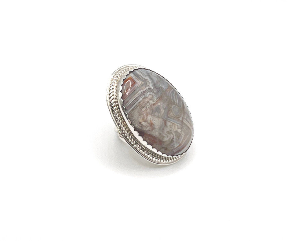 Thumbnail: CRAZY LACE AGATE RING